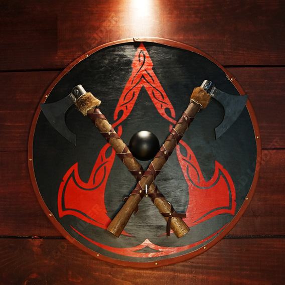 Escudo vikingo medieval de madera – Escudo vikingo hecho a mano – Escudo  desgastado de batalla – Escudo vikingo – Escudo de decoración de pared –